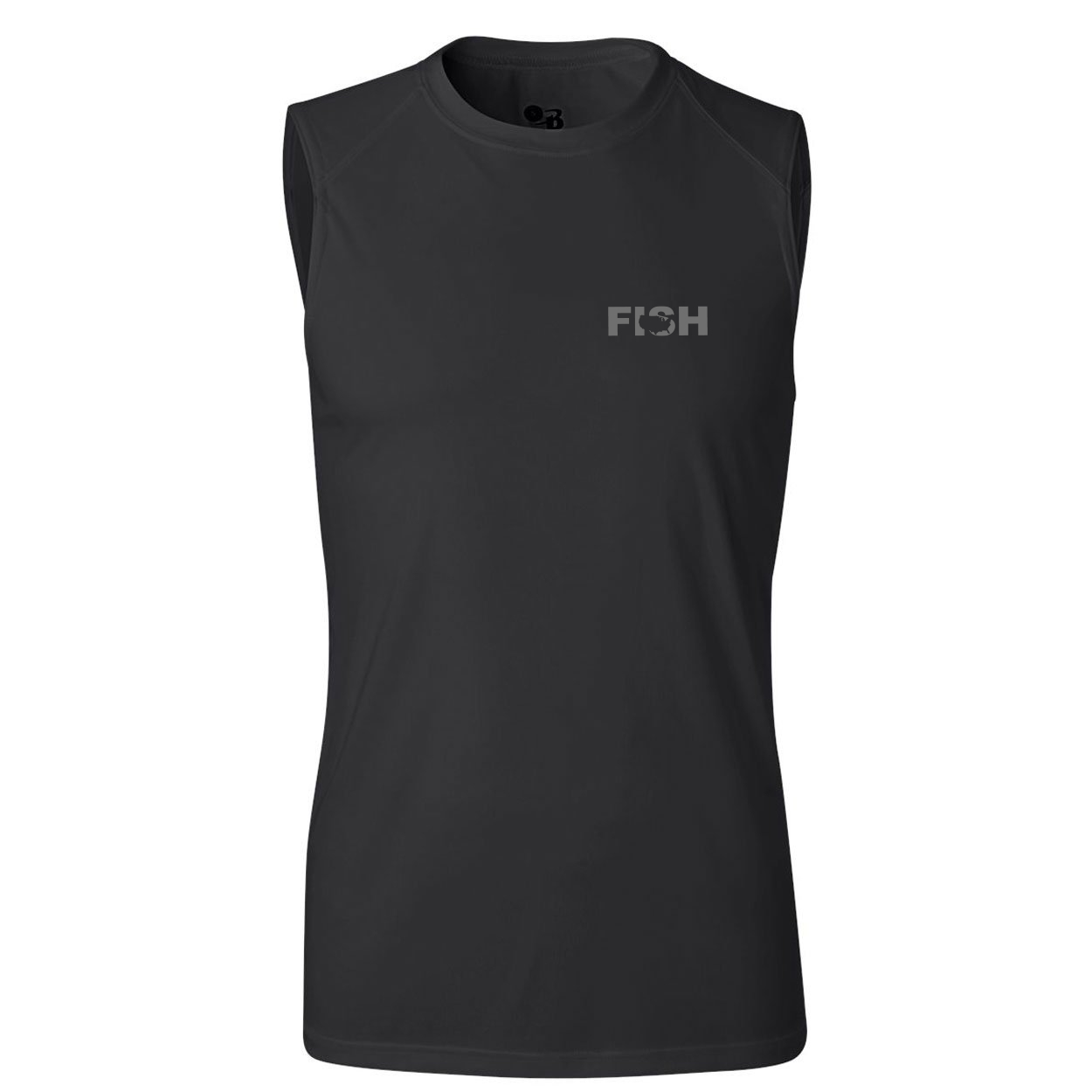 Fish United States Night Out Unisex Performance Sleeveless T-Shirt Black (Gray Logo)