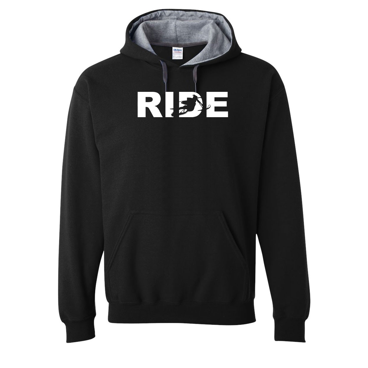Ride Snowbike Logo Classic Contrast Sweatshirt Black (White Logo)
