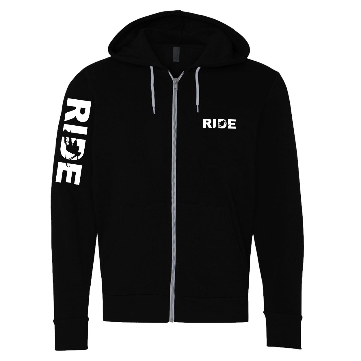 Ride Snowbike Logo Classic Zip Sweatshirt Black (White Logo)