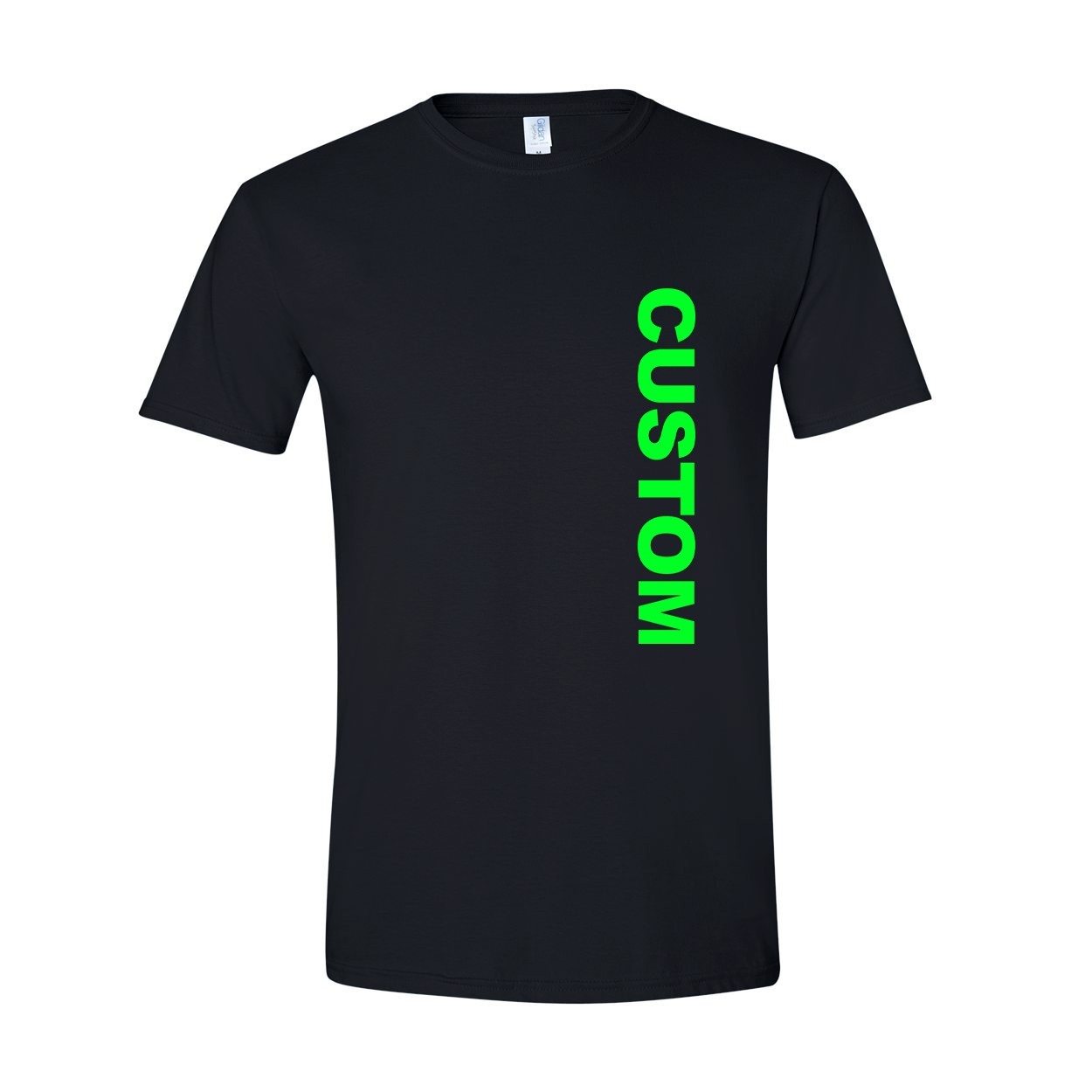 Custom Life Brand Logo Classic Vertical T-Shirt Black (Green Logo)