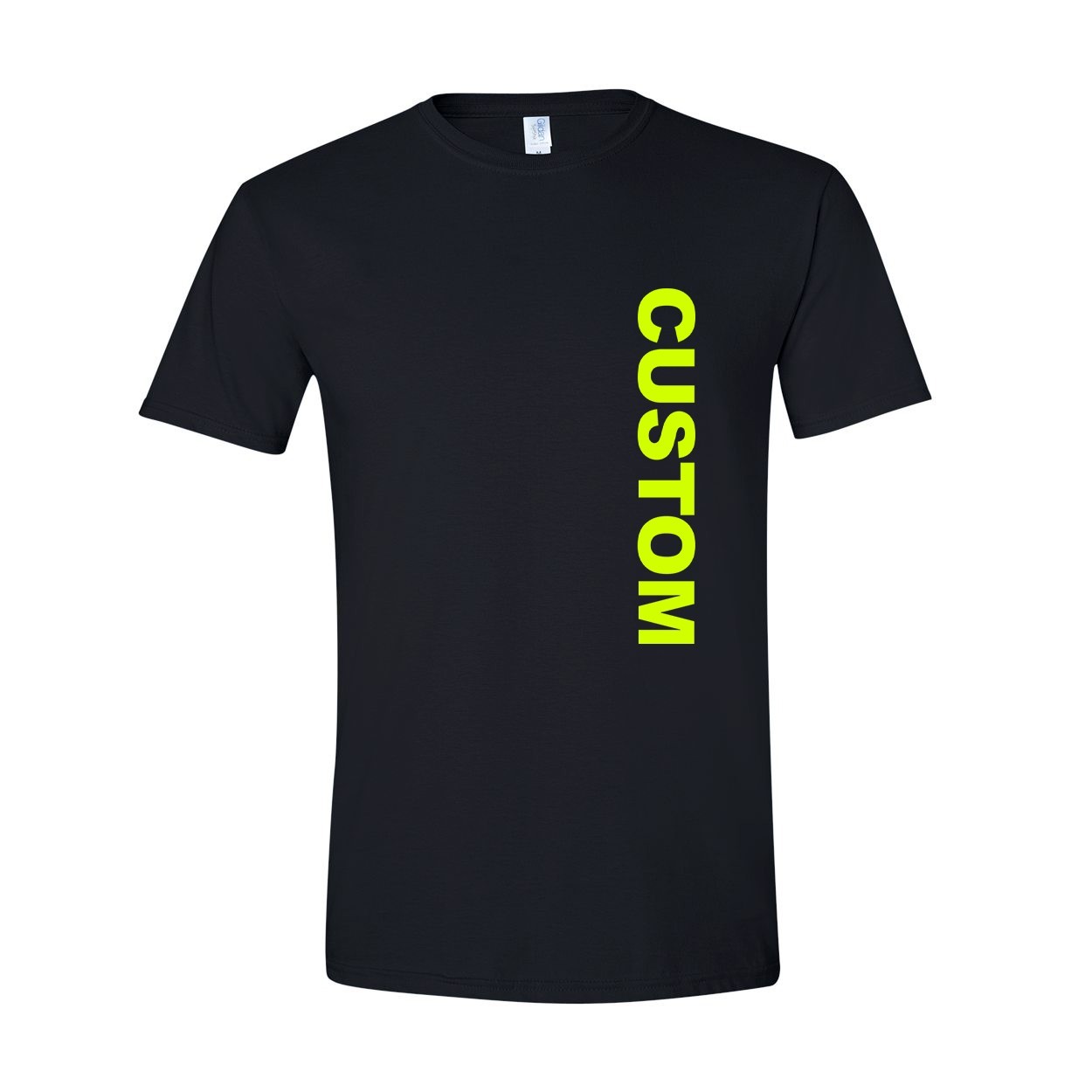 Custom Life Brand Logo Classic Vertical T-Shirt Black (Hi-Vis Logo)