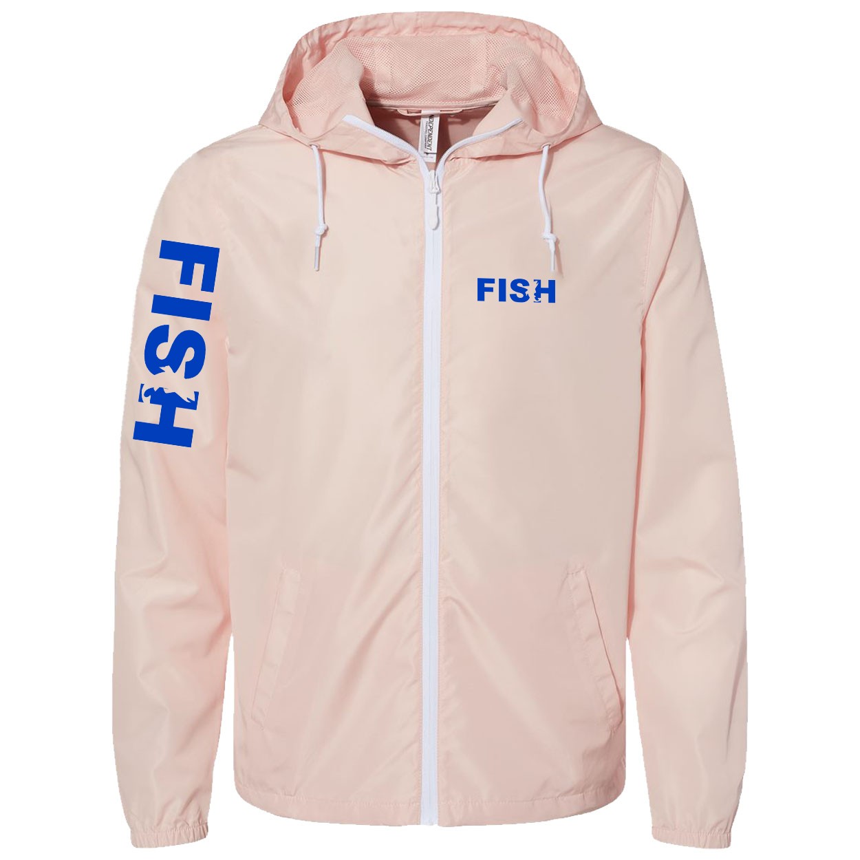 Fish Catch Logo Classic Lightweight Windbreaker Pink (Sky Blue Logo)