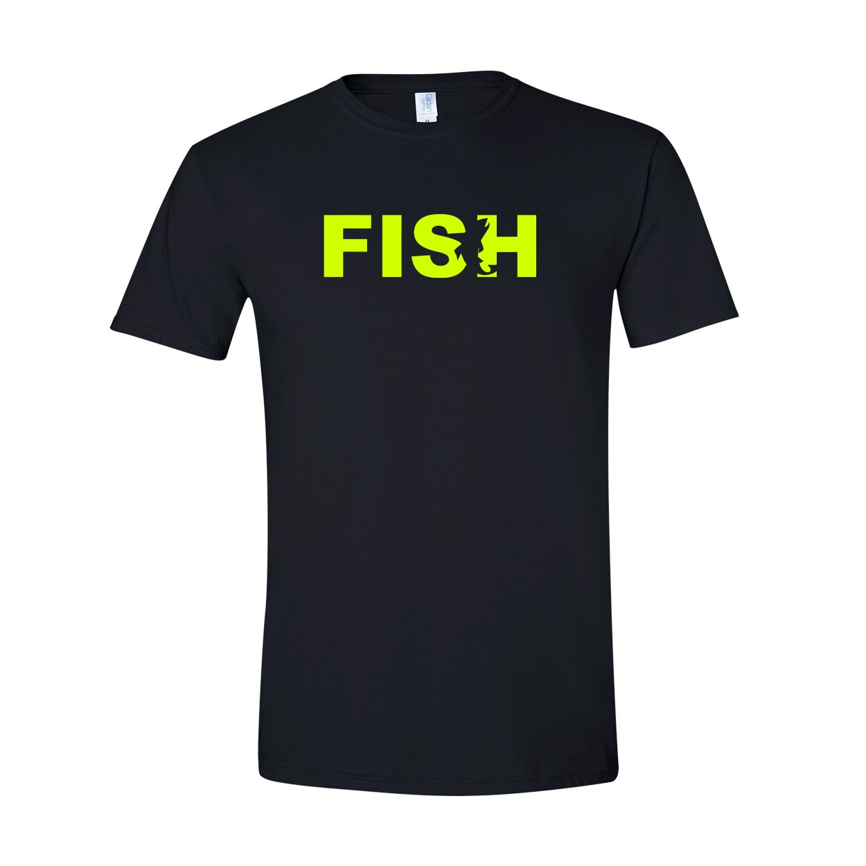 Fish Catch Logo Classic T-Shirt Black (Hi-Vis Logo)