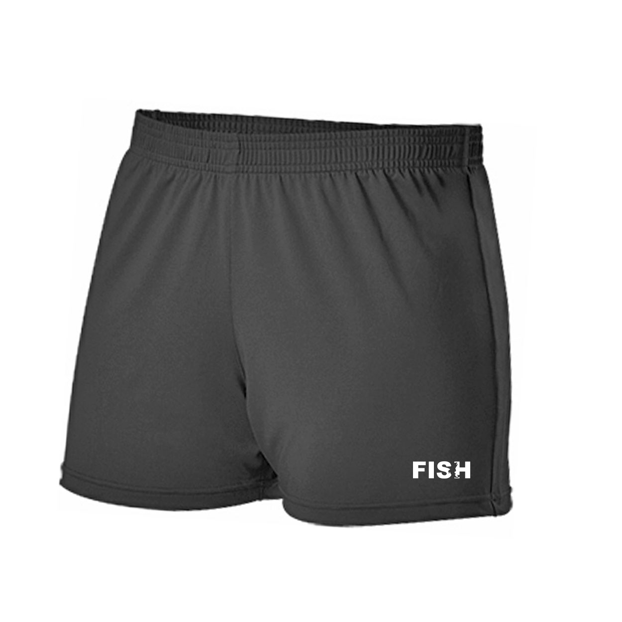 Fish Catch Logo Classic Womens Cheer Shorts Black