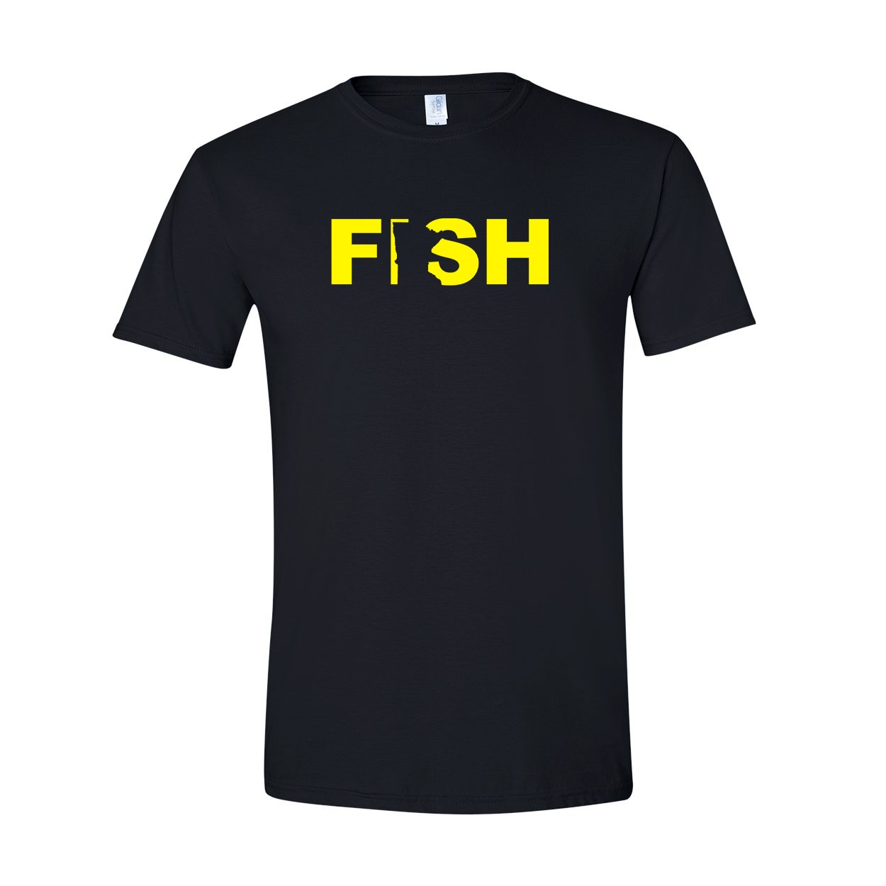 Fish Minnesota Classic T-Shirt Black (Yellow Logo)