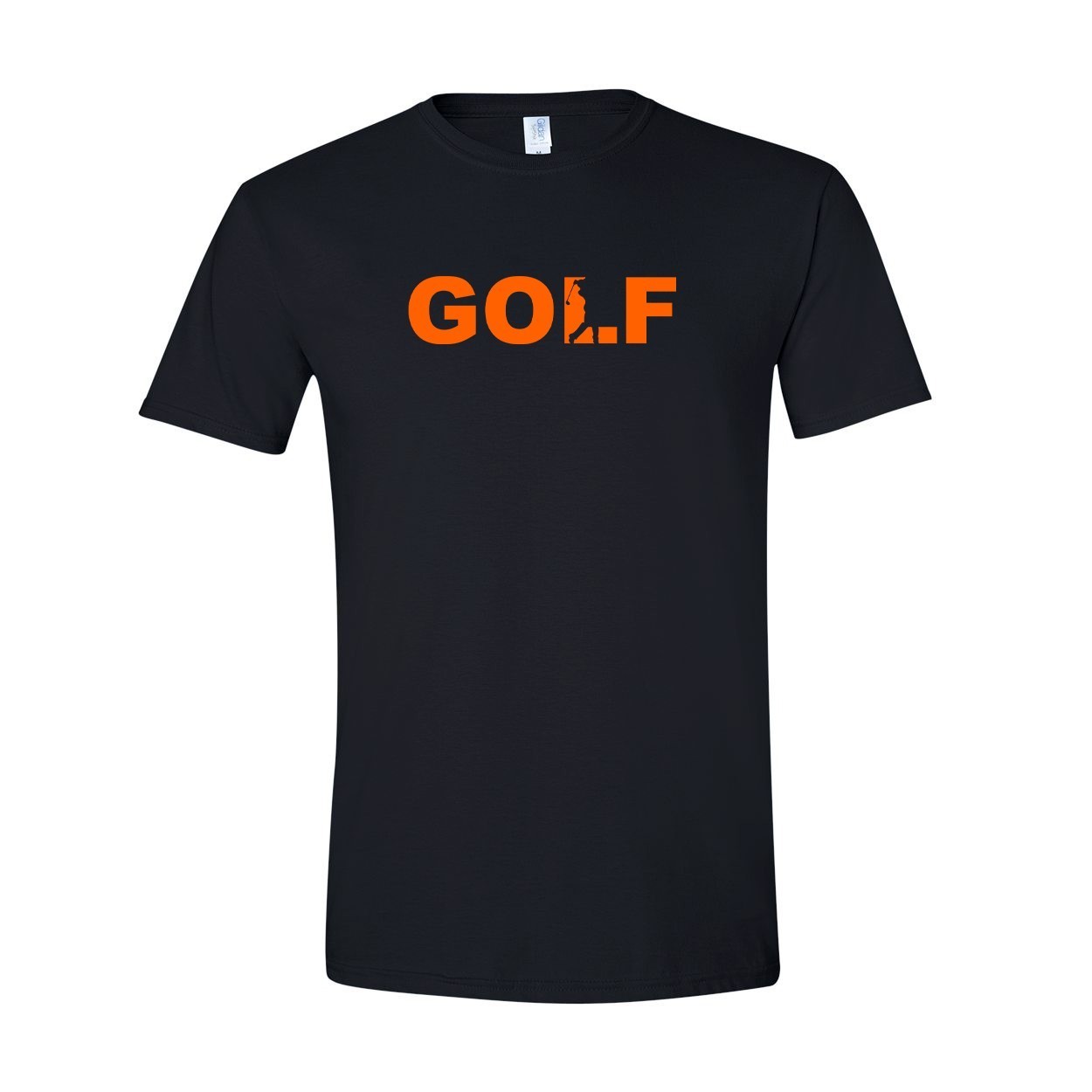 Golf Swing Logo Classic T-Shirt Black (Orange Logo)