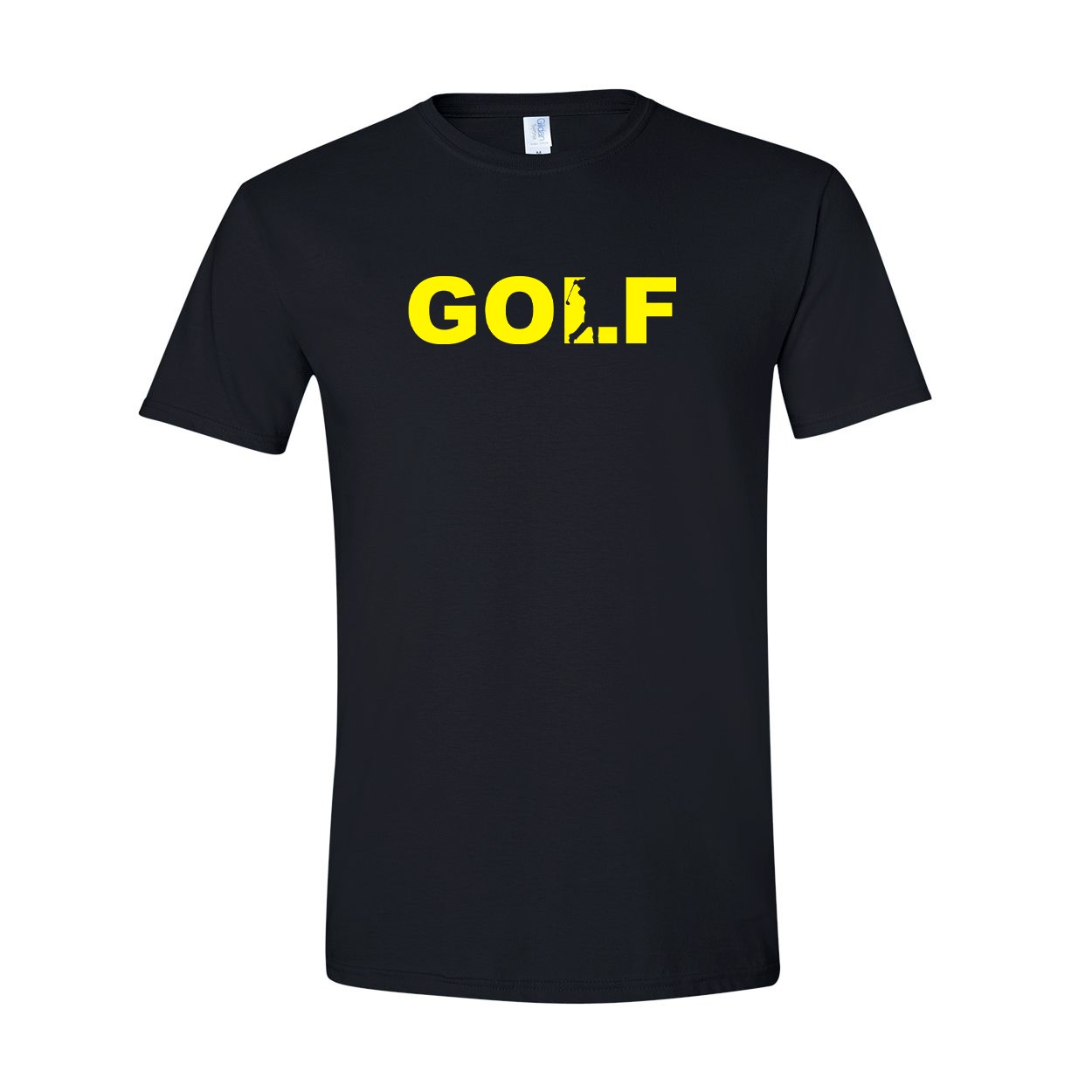 Golf Swing Logo Classic T-Shirt Black (Yellow Logo)