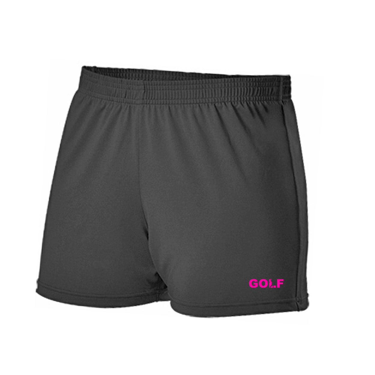 Golf Swing Logo Classic Womens Cheer Shorts Black (Pink Logo)