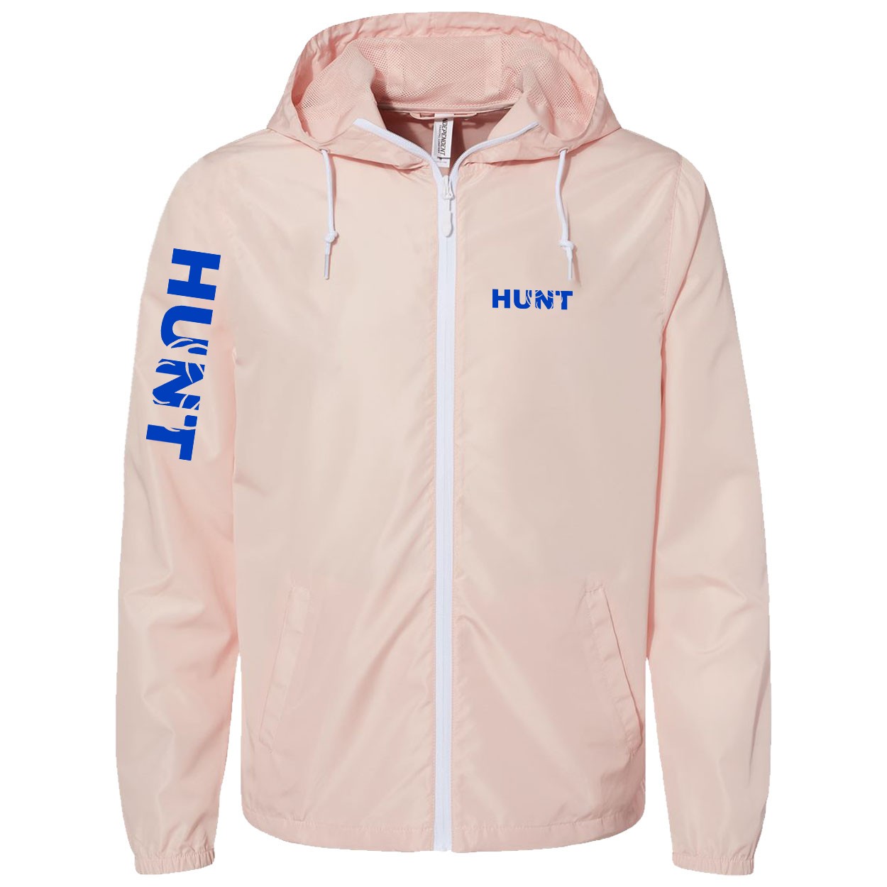 Hunt Rack Logo Classic Lightweight Windbreaker Pink (Sky Blue Logo)