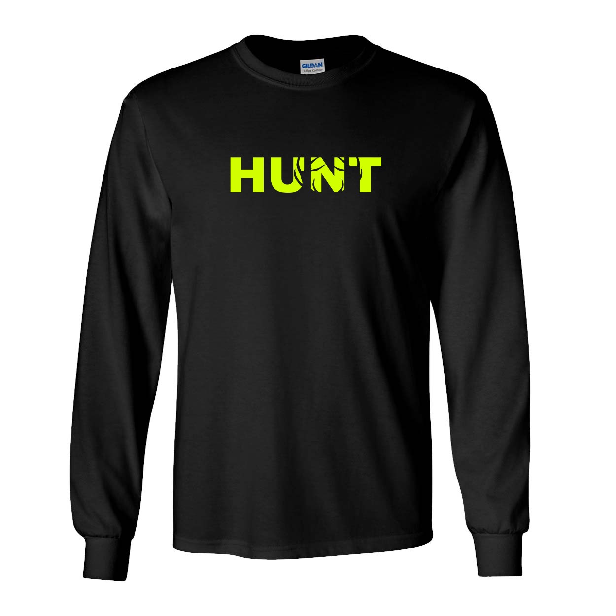 Hunt Rack Logo Classic Long Sleeve T-Shirt Black (Hi-Vis Logo)