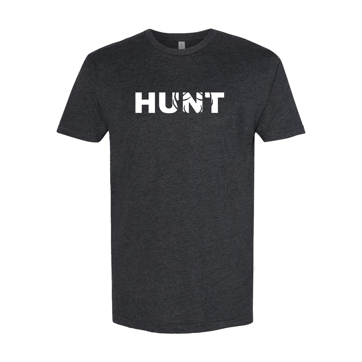 Hunt Rack Logo Classic Sueded Classic T-Shirt Heather Charcoal (White Logo)