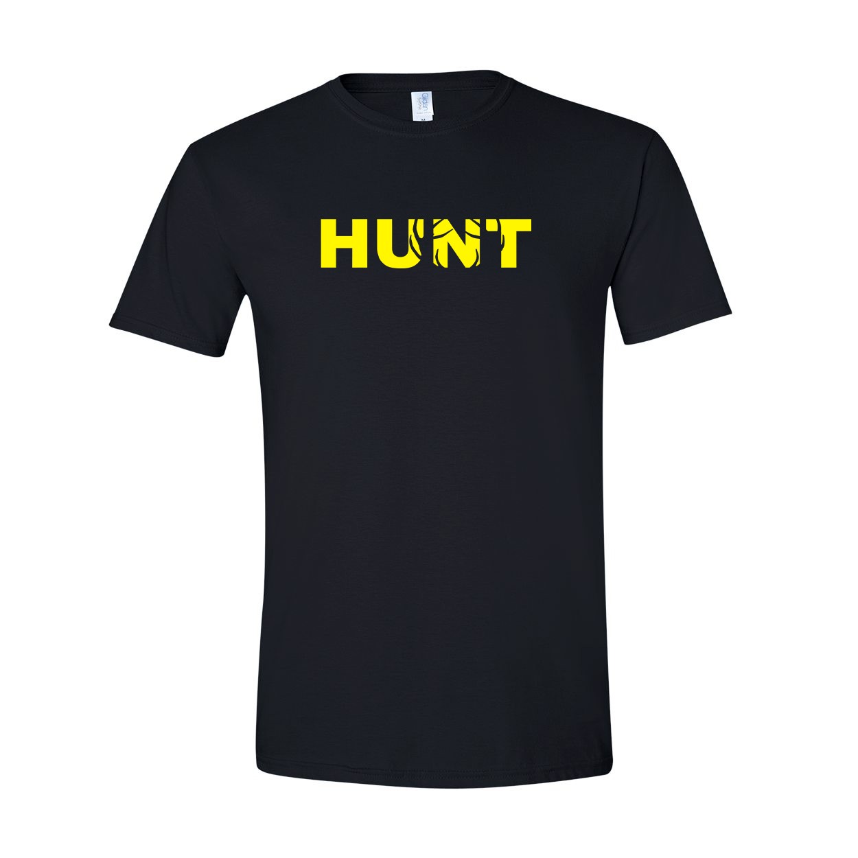 Hunt Rack Logo Classic T-Shirt Black (Yellow Logo)