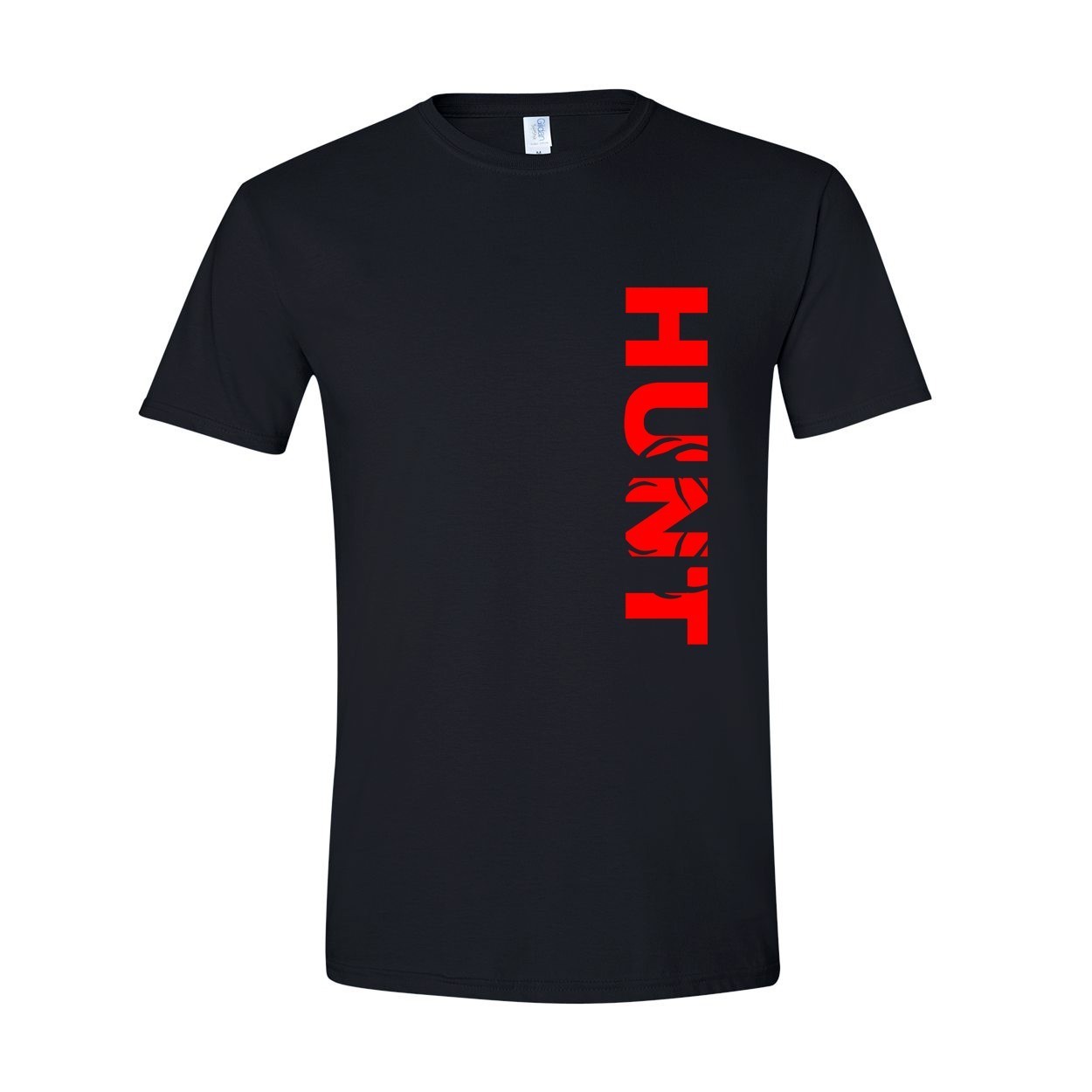 Hunt Rack Logo Classic Vertical T-Shirt Black (Red Logo)