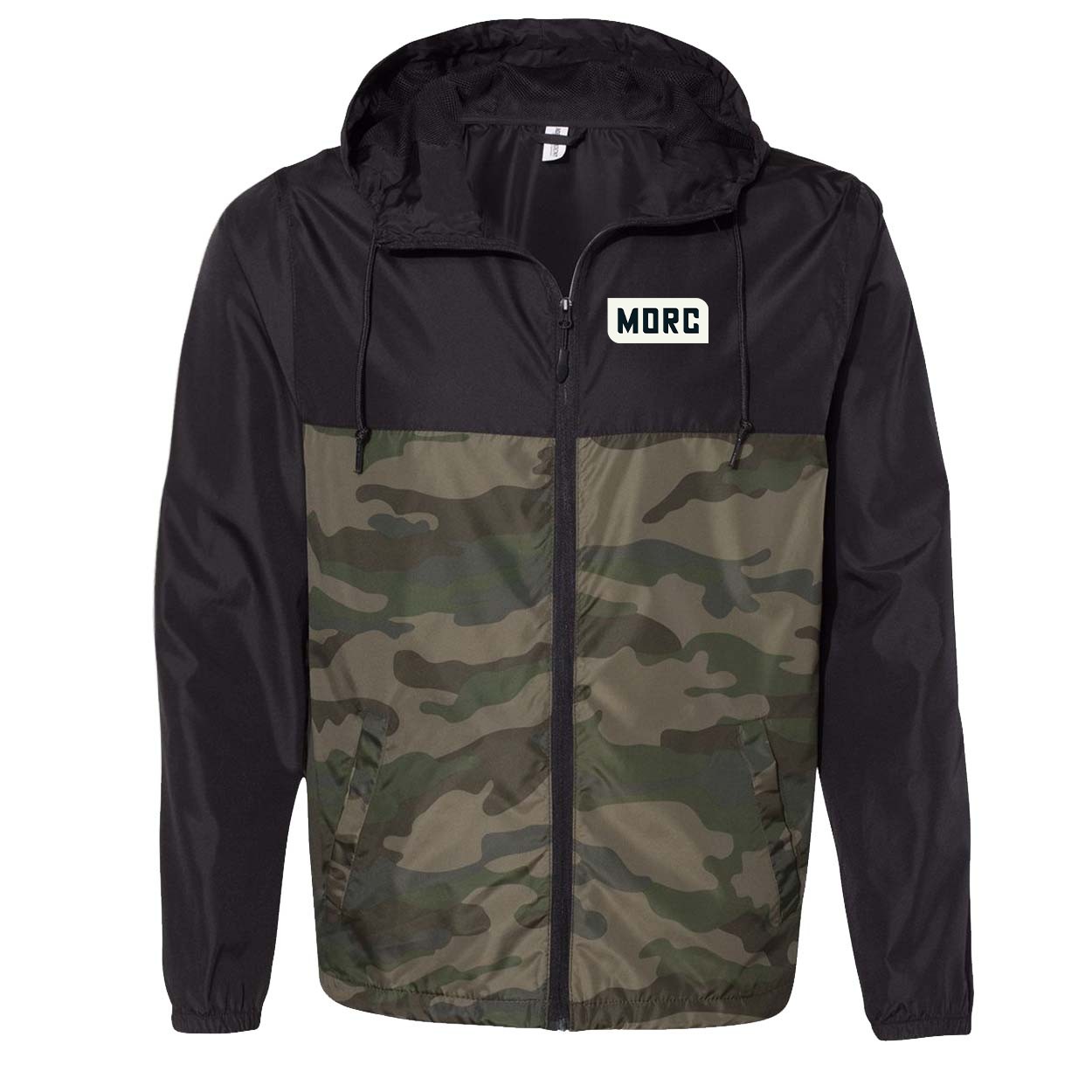 MORC Night Out Lightweight Windbreaker Black/Forest Camo (White Logo)