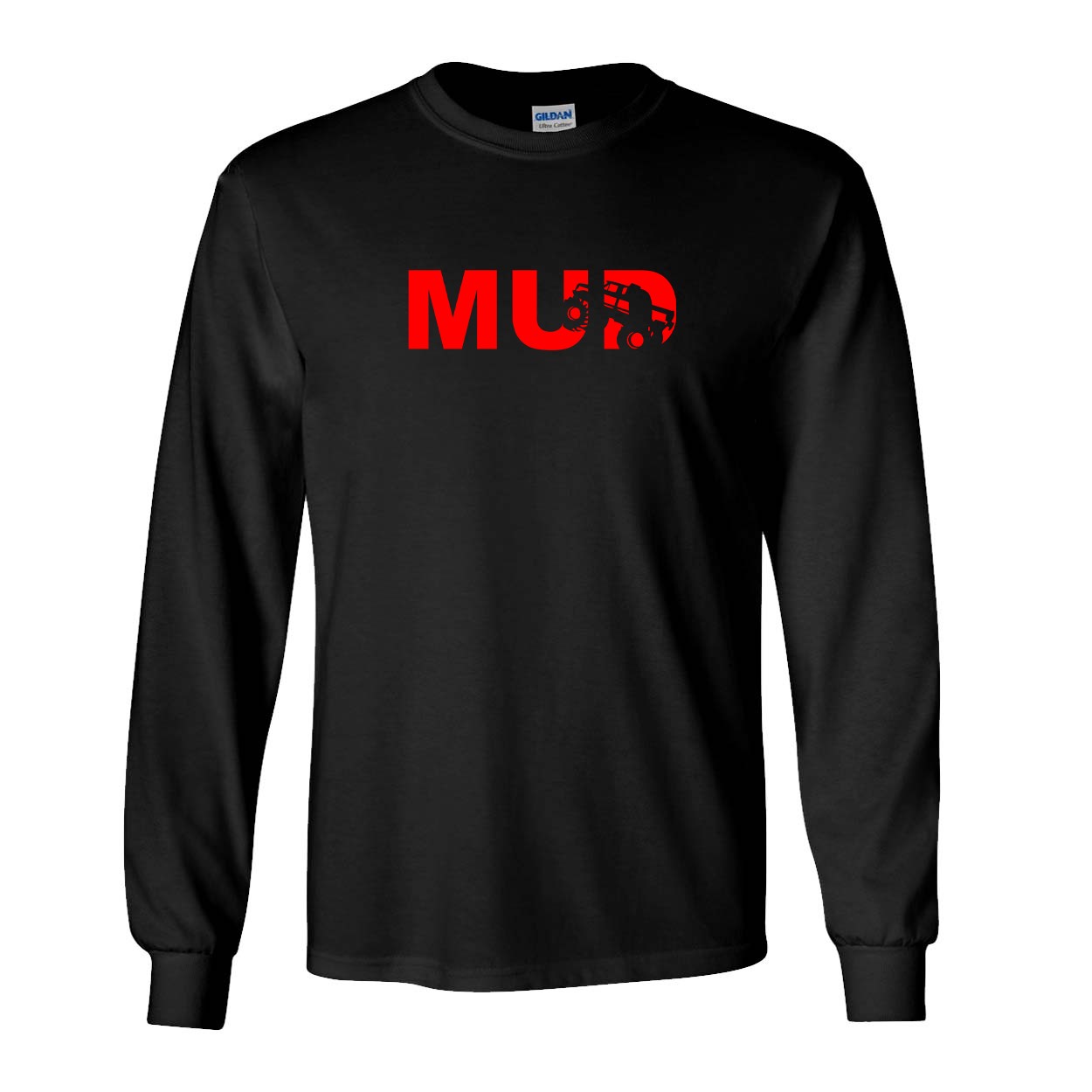 Mud Truck Logo Classic Long Sleeve T-Shirt Black (Red Logo)