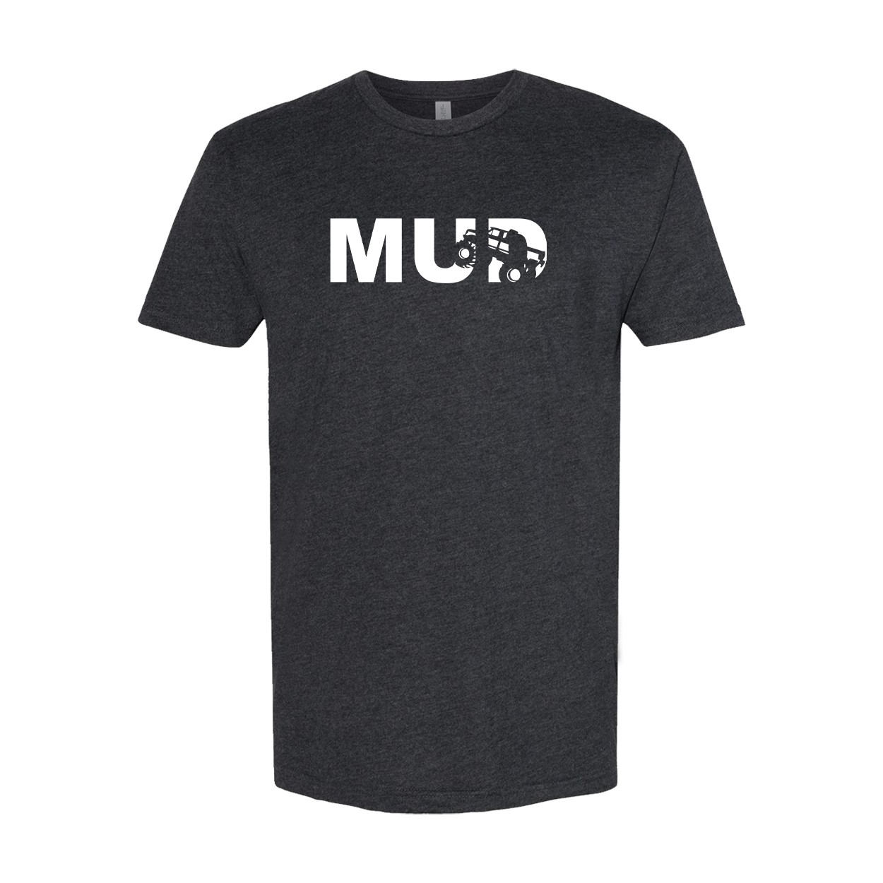 Mud Truck Logo Classic Sueded Classic T-Shirt Heather Charcoal (White Logo)