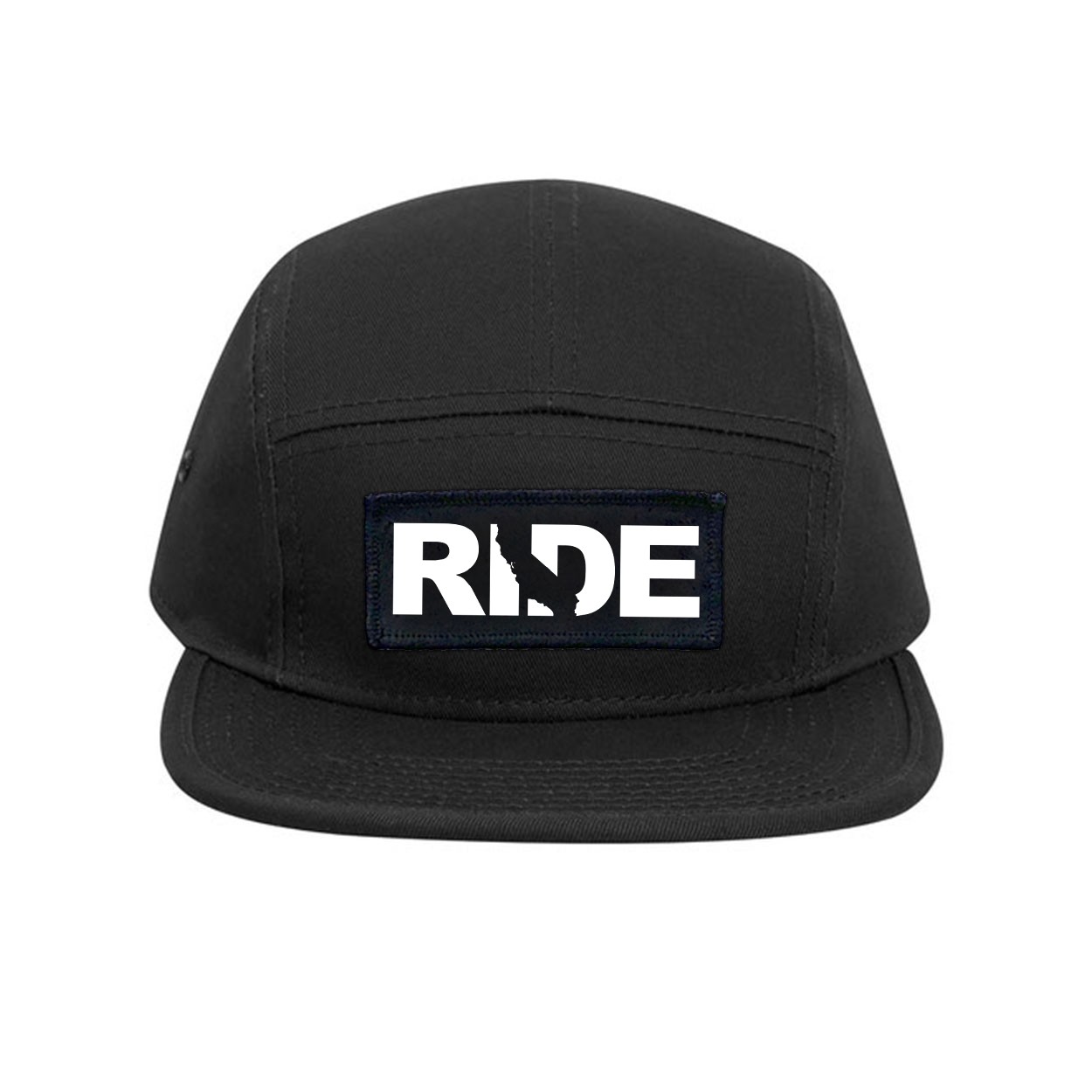 Ride California Classic Embroidered Snapback Trucker Hat Black