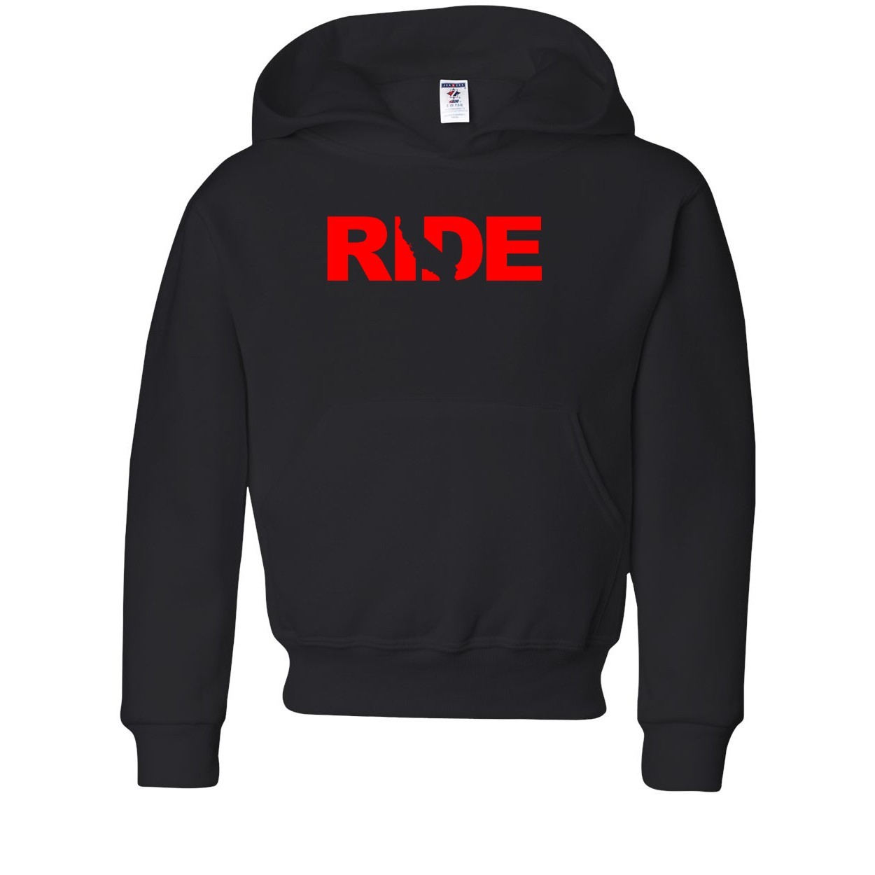 Ride California Classic Youth Sweatshirt Black (Red Logo)