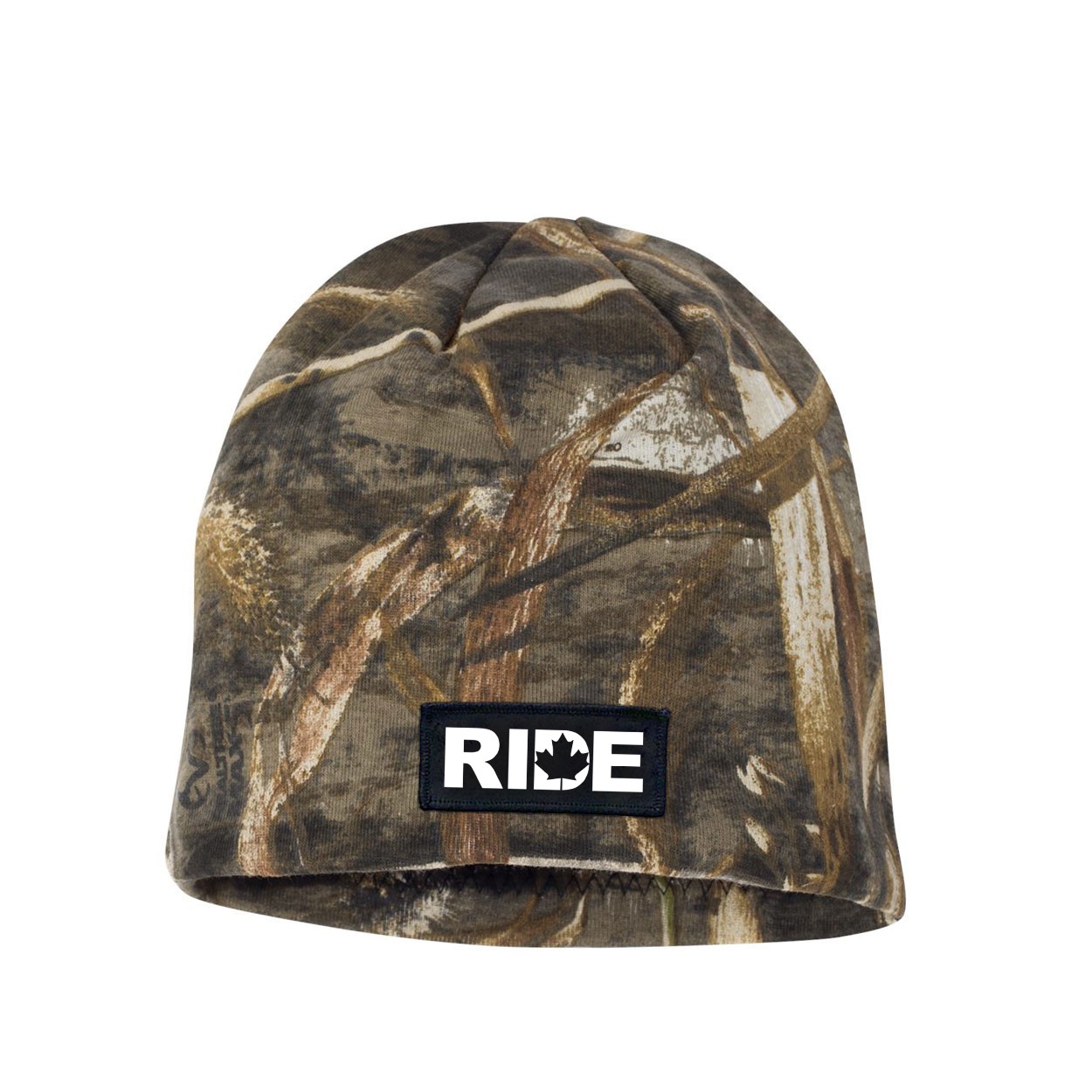 Ride Canada Night Out Woven Patch Skully Beanie Realtree AP Camo (White Logo)