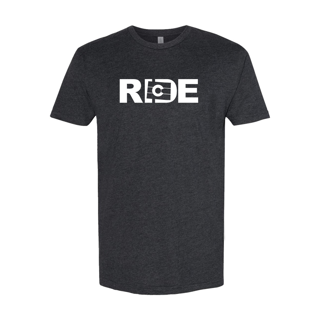 Ride Colorado Classic Sueded Classic T-Shirt Heather Charcoal (White Logo)