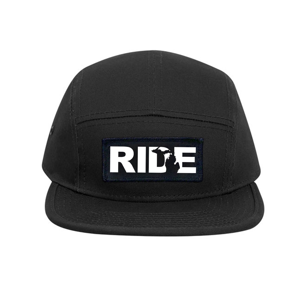 Ride Michigan Classic Embroidered Snapback Trucker Hat Black
