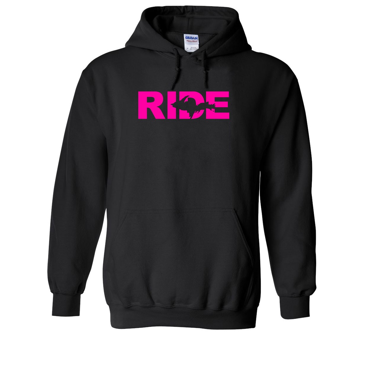 Ride Michigan UP Classic Sweatshirt Black (Pink Logo)