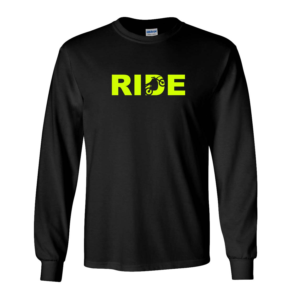 Ride Moto Logo Classic Long Sleeve T-Shirt Black (Hi-Vis Logo)