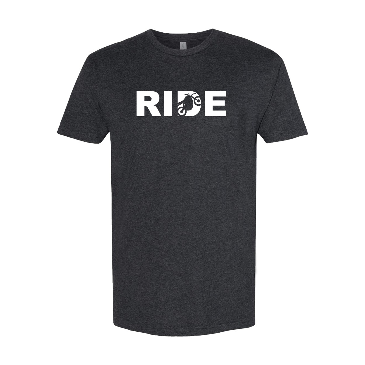 Ride Moto Logo Classic Sueded Classic T-Shirt Heather Charcoal (White Logo)