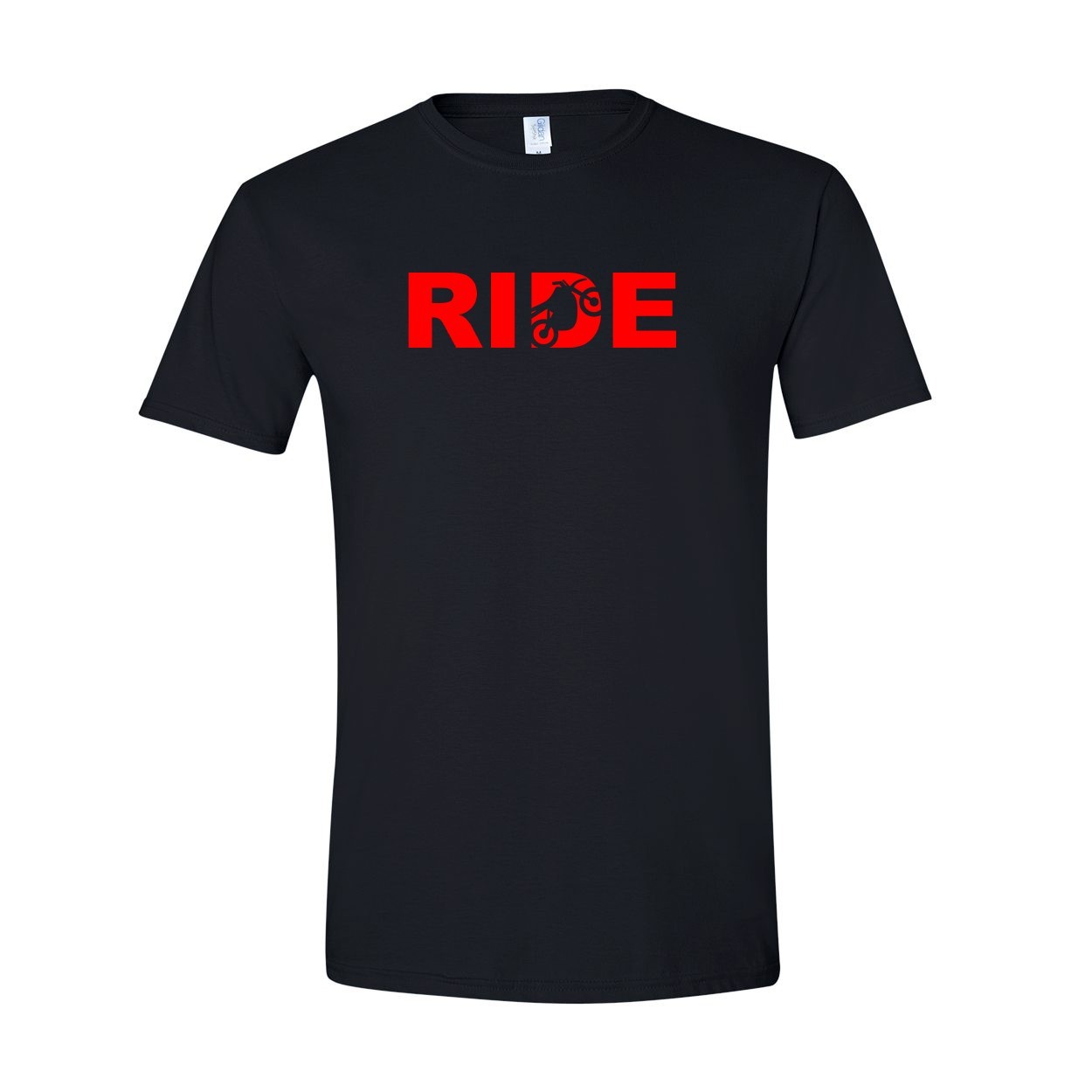 Ride Moto Logo Classic T-Shirt Black (Red Logo)