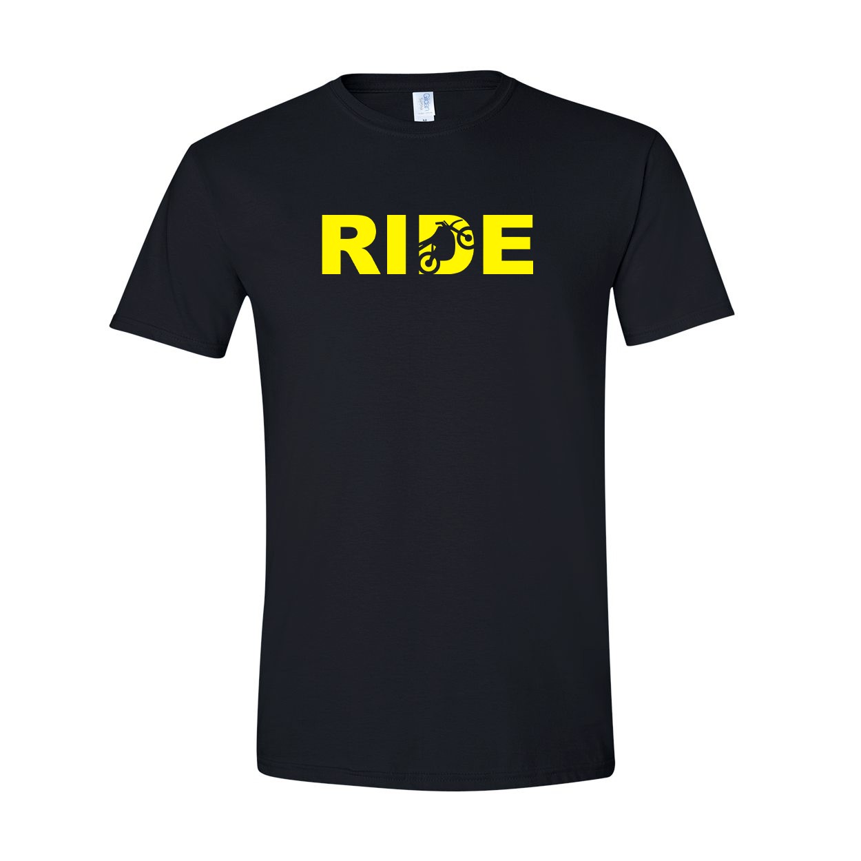 Ride Moto Logo Classic T-Shirt Black (Yellow Logo)