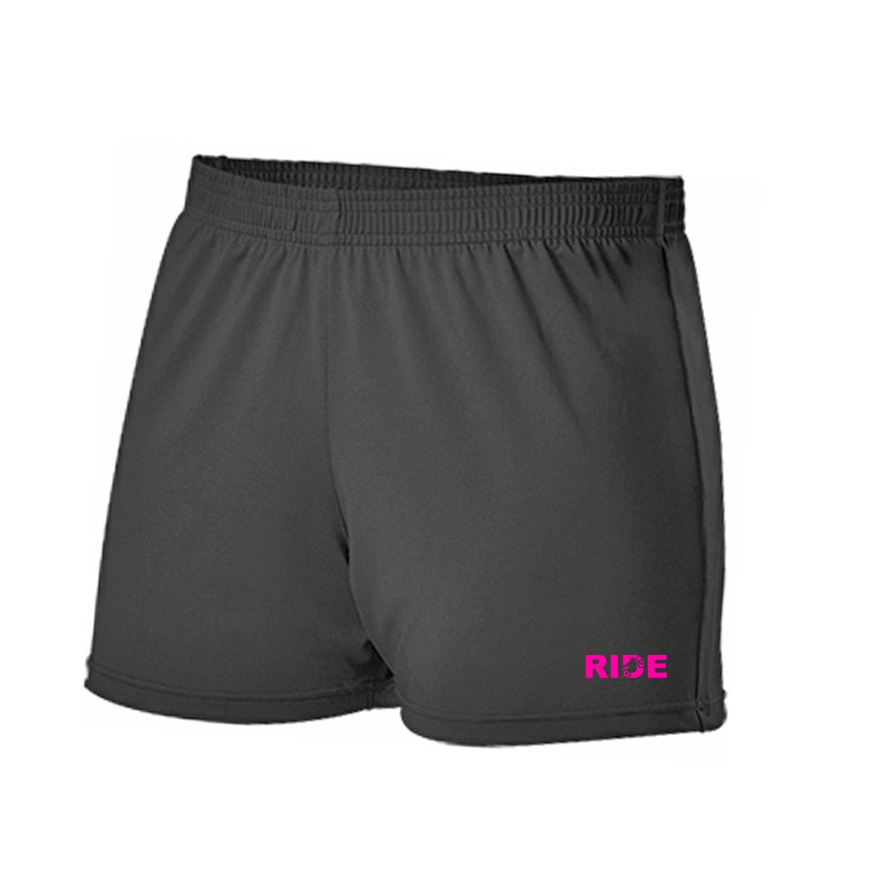Ride Moto Logo Classic Womens Cheer Shorts Black (Pink Logo)