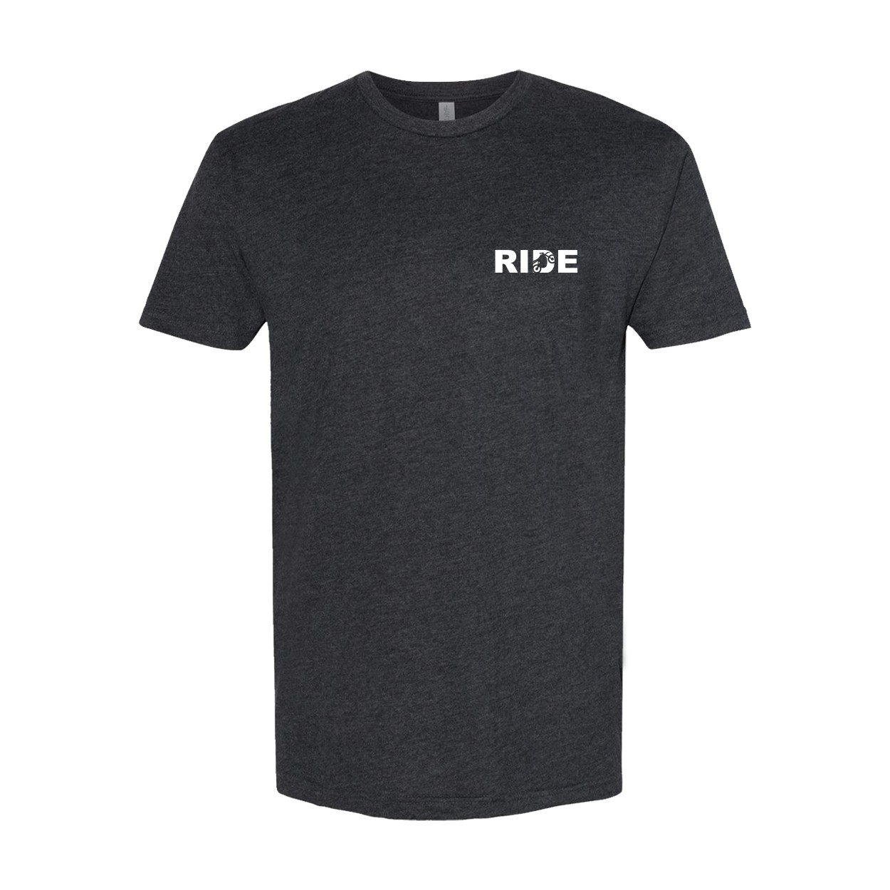 Ride Moto Logo Night Out Sueded Vertical T-Shirt Heather Charcoal (White Logo)