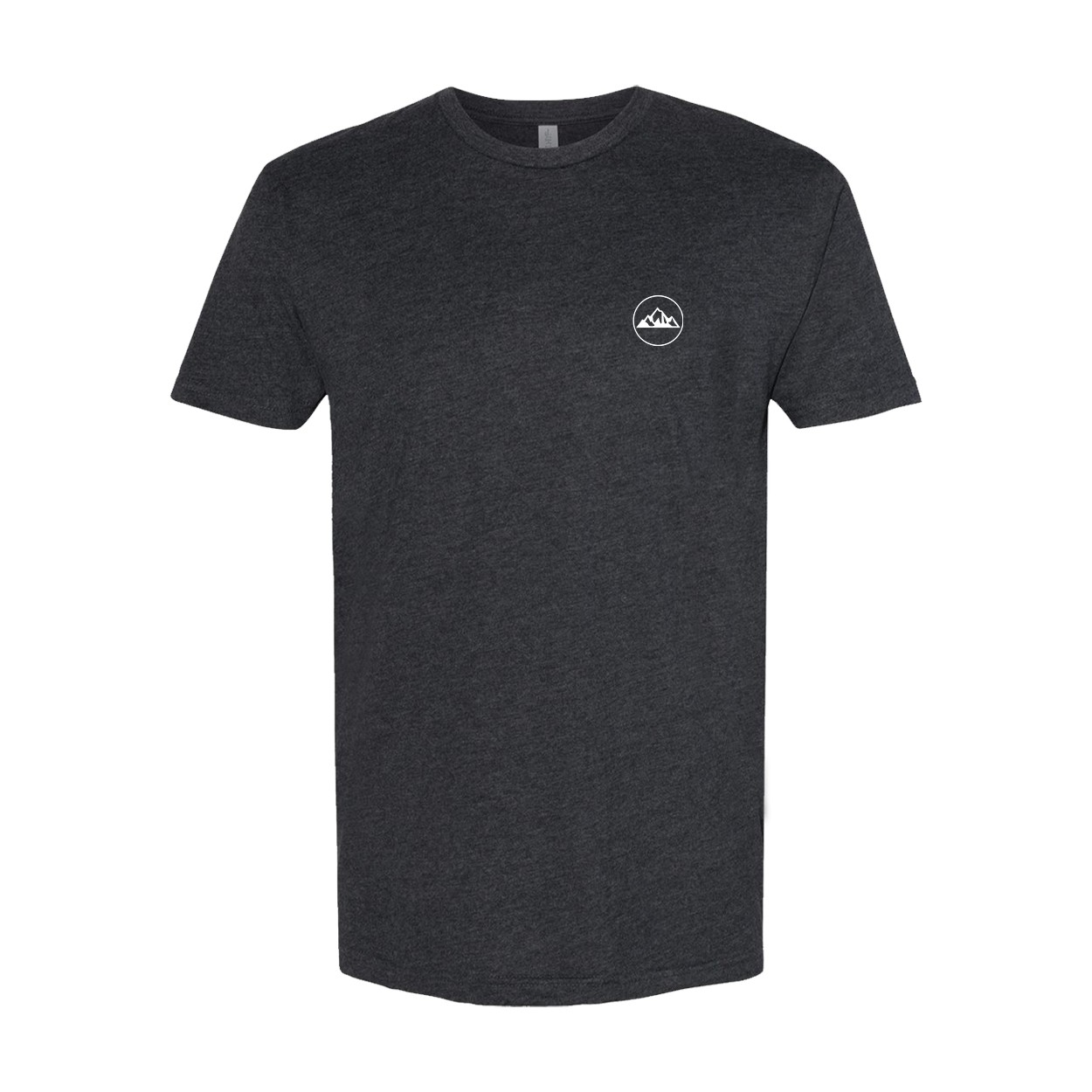 Ride Mountain Icon Logo Night Out Sueded Vertical T-Shirt Heather Charcoal (White Logo)