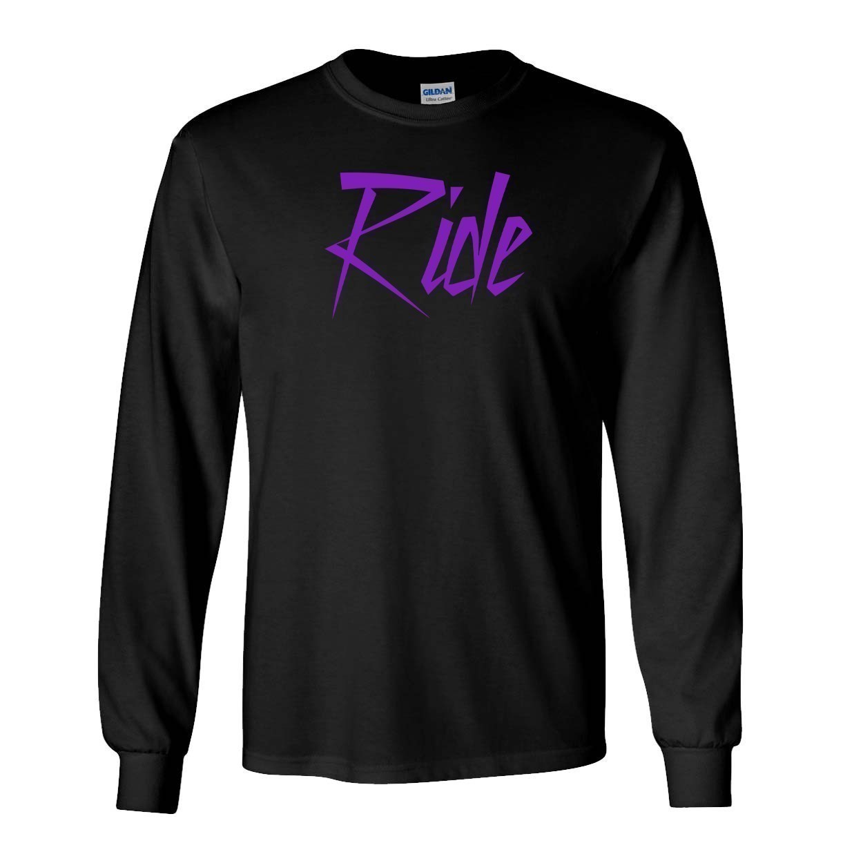 Ride Purple Logo Classic Long Sleeve T-Shirt Black (White Logo)