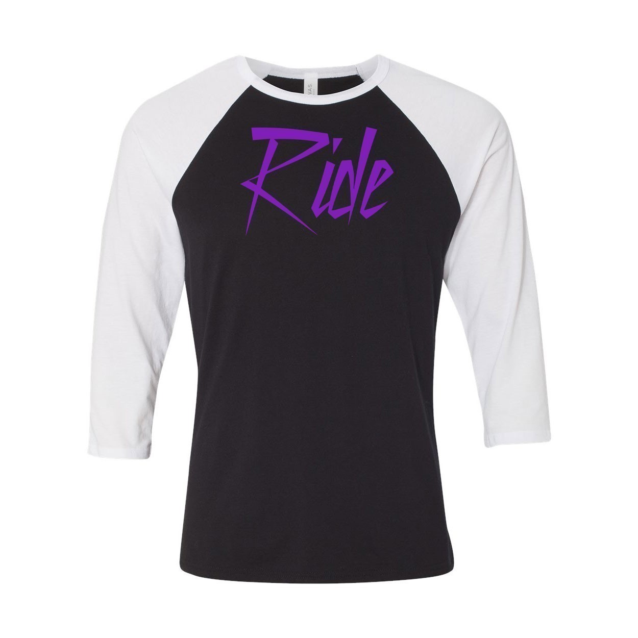 Ride Purple Logo Classic Raglan Shirt Black/White (White Logo)