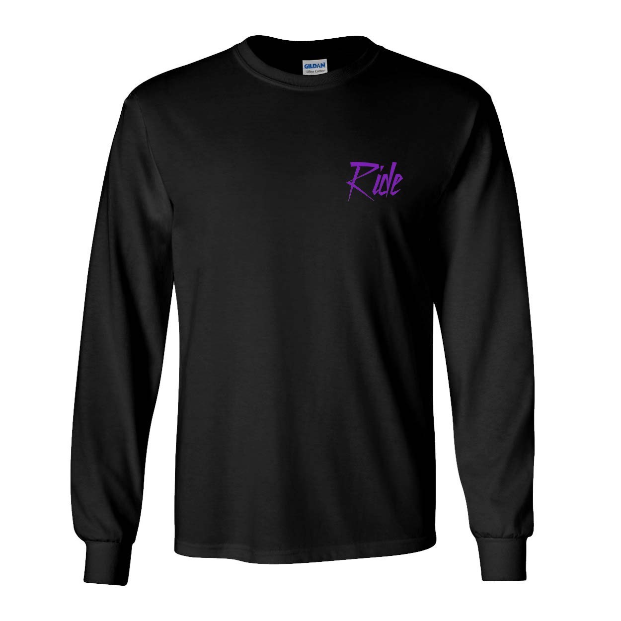 Ride Purple Logo Night Out Long Sleeve T-Shirt Black (White Logo)