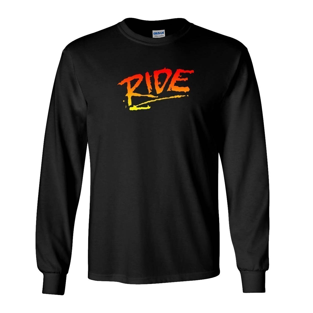 Ride RAD Logo Classic Long Sleeve T-Shirt Black (White Logo)