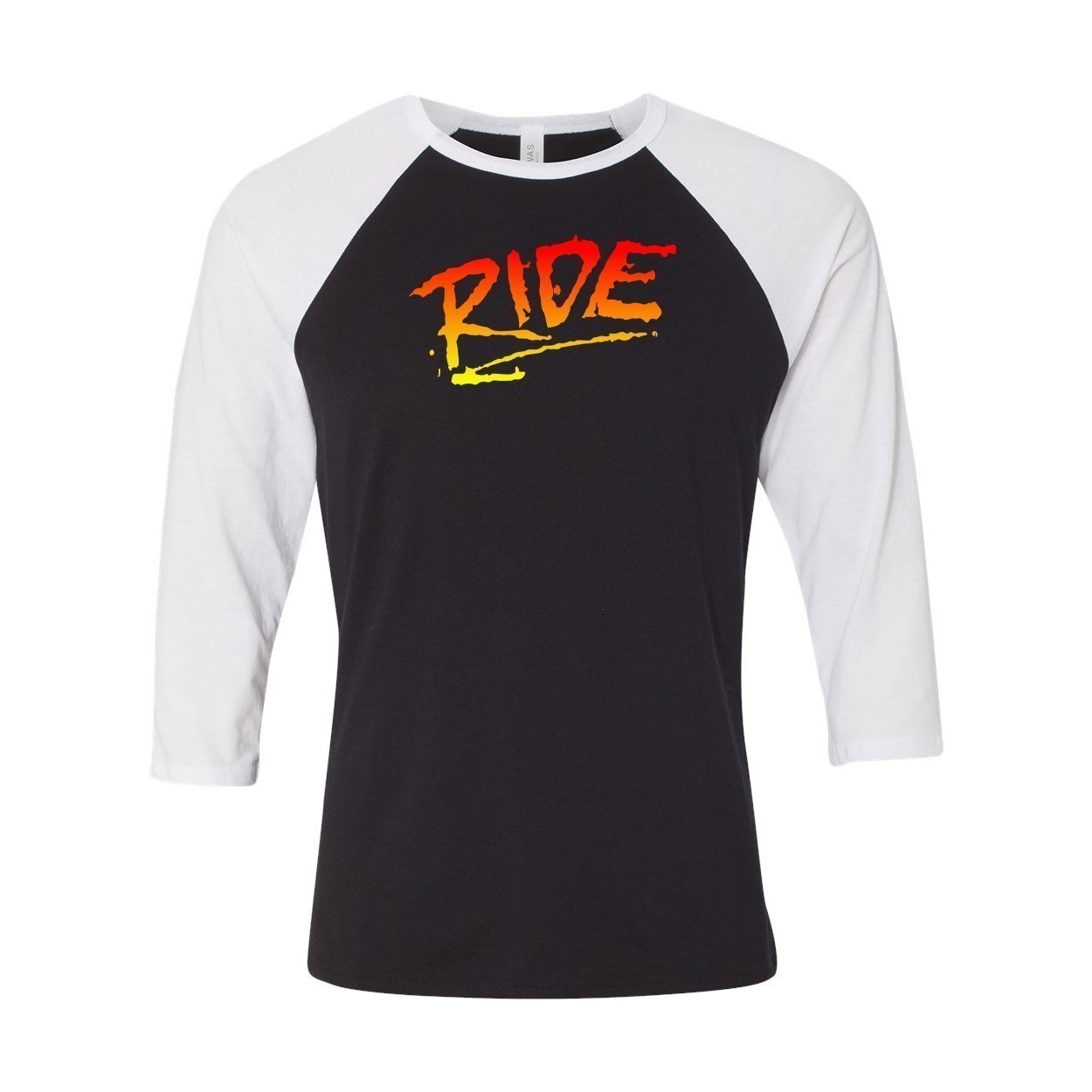 Ride RAD Logo Classic Raglan Shirt Black/White (White Logo)