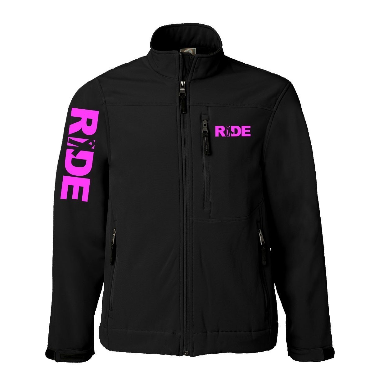 Ride Ribbon Logo Classic Soft Shell Weatherproof Jacket (White Logo)