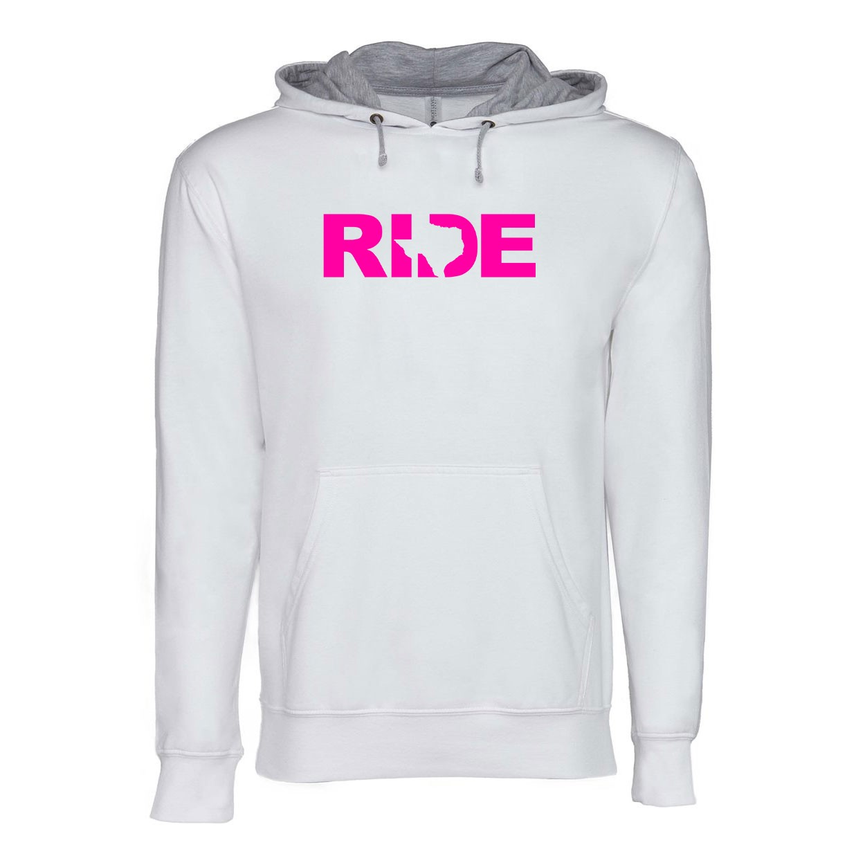 Ride Texas Classic Lightweight Sweatshirt White/Heather Gray (Pink Logo)