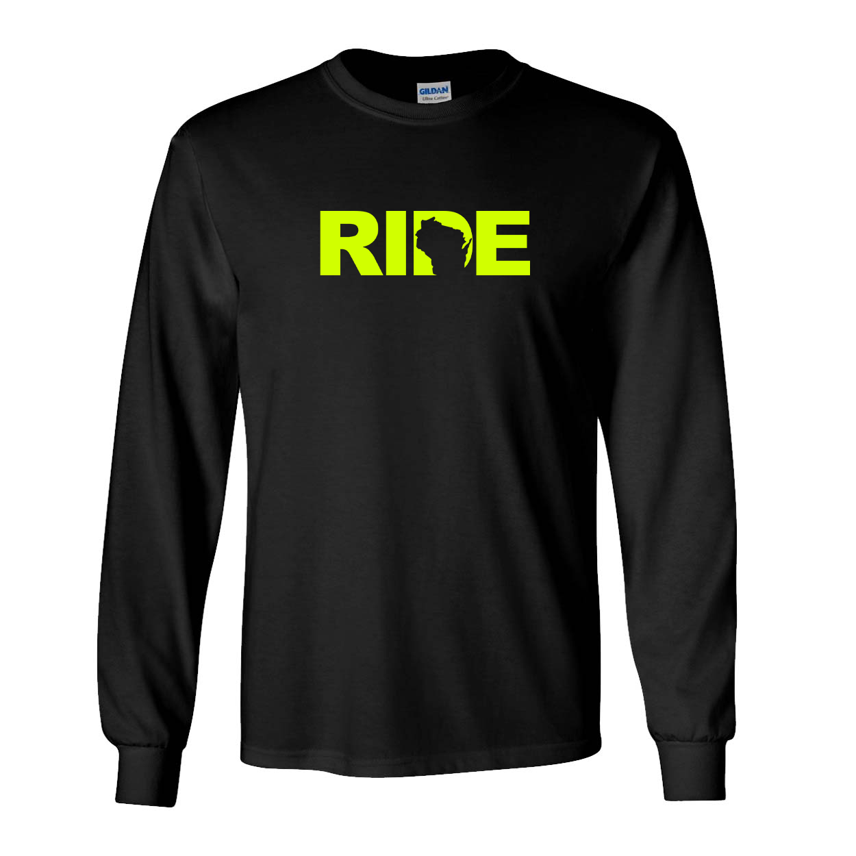 Ride Wisconsin Classic Long Sleeve T-Shirt Black (Hi-Vis Logo)