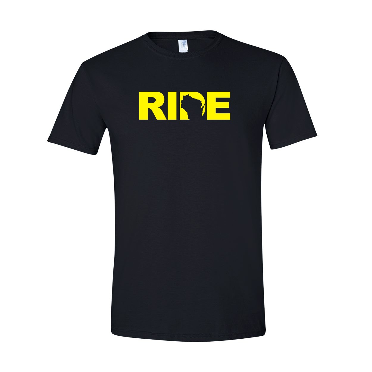 Ride Wisconsin Classic T-Shirt Black (Yellow Logo)