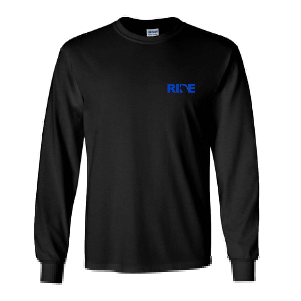 Ride Wisconsin Night Out Long Sleeve T-Shirt Black (Blue Logo)