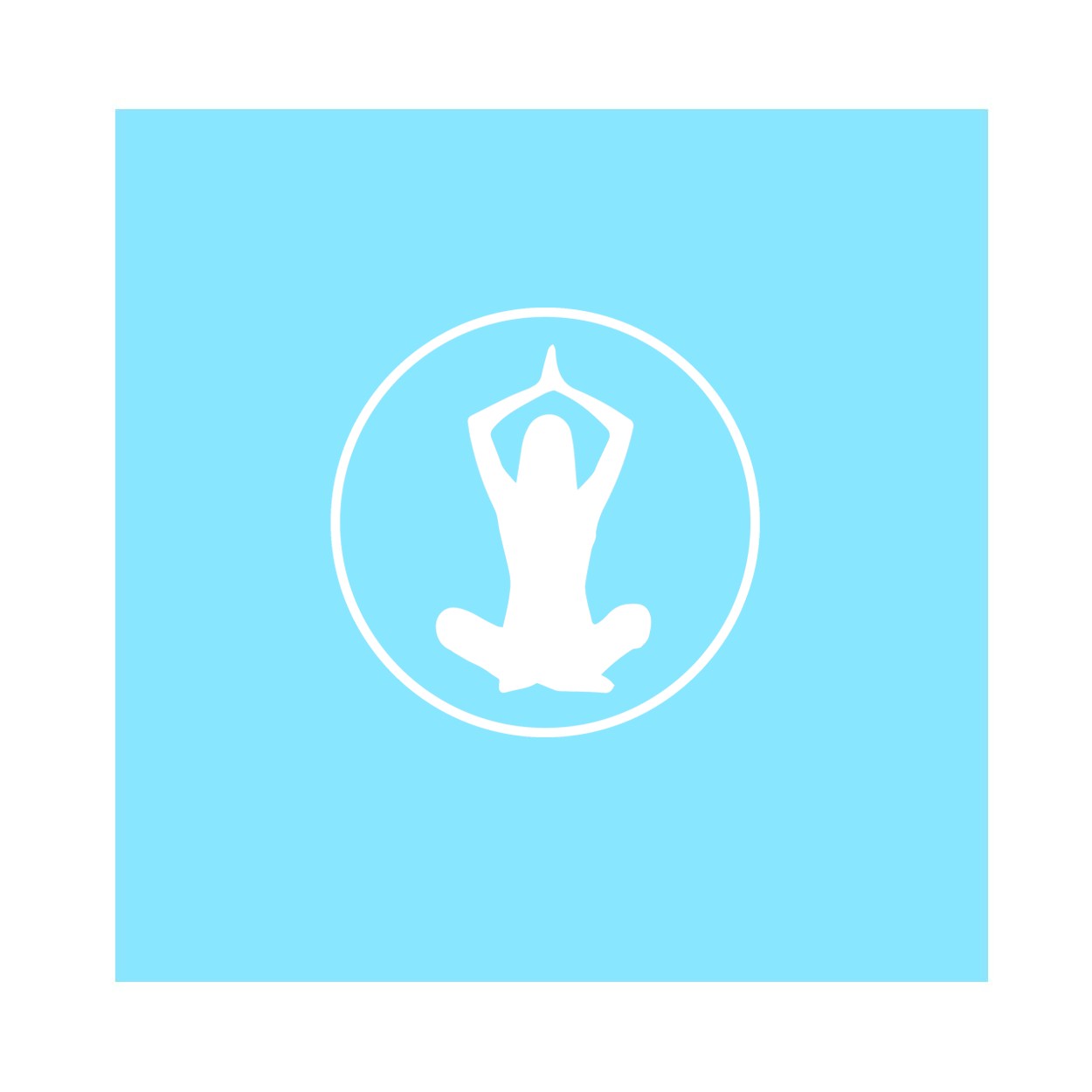 Yoga Meditation Icon Logo Classic Circle Decal (White Logo)