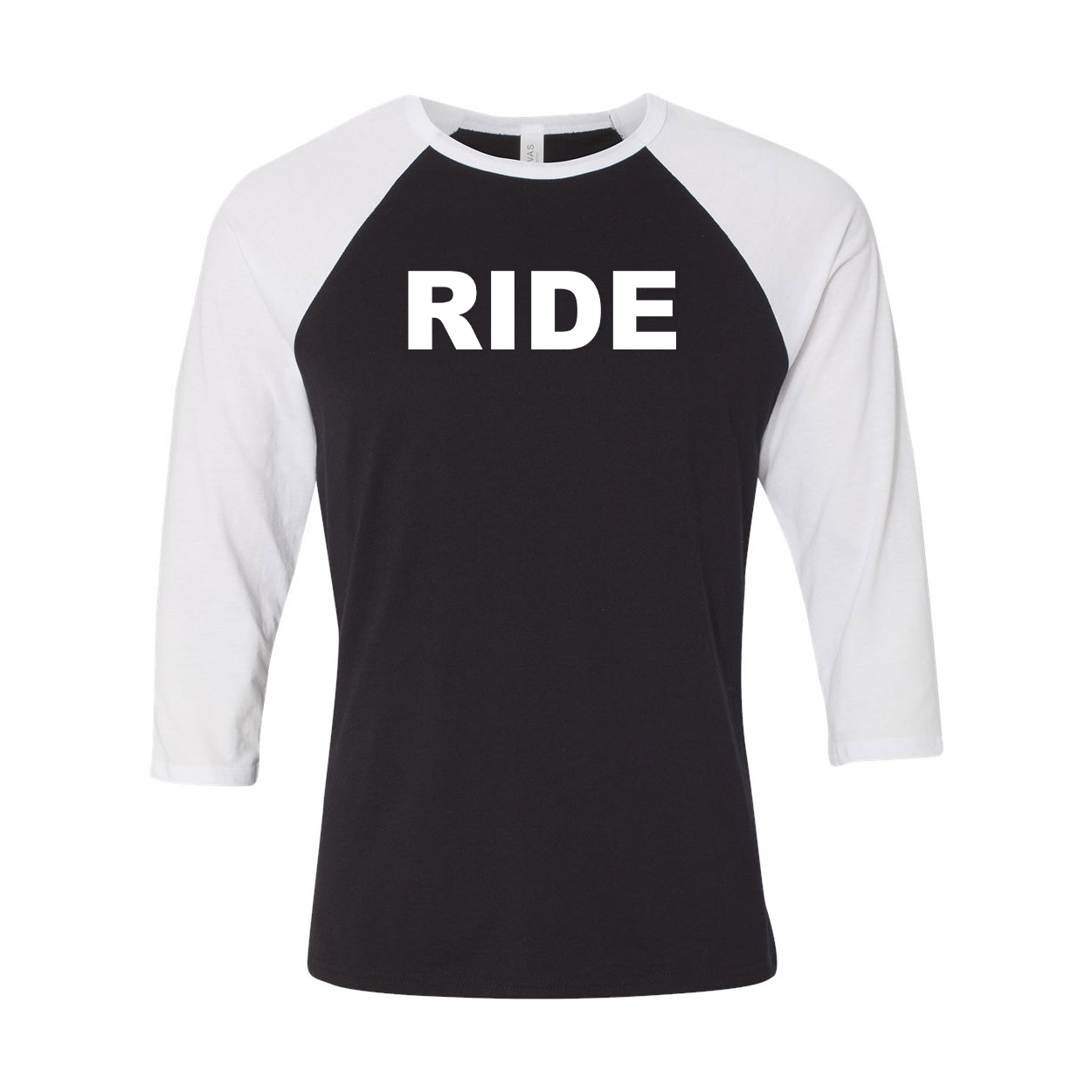 Ride Brand Logo Classic Raglan Shirt Black/White (White Logo)