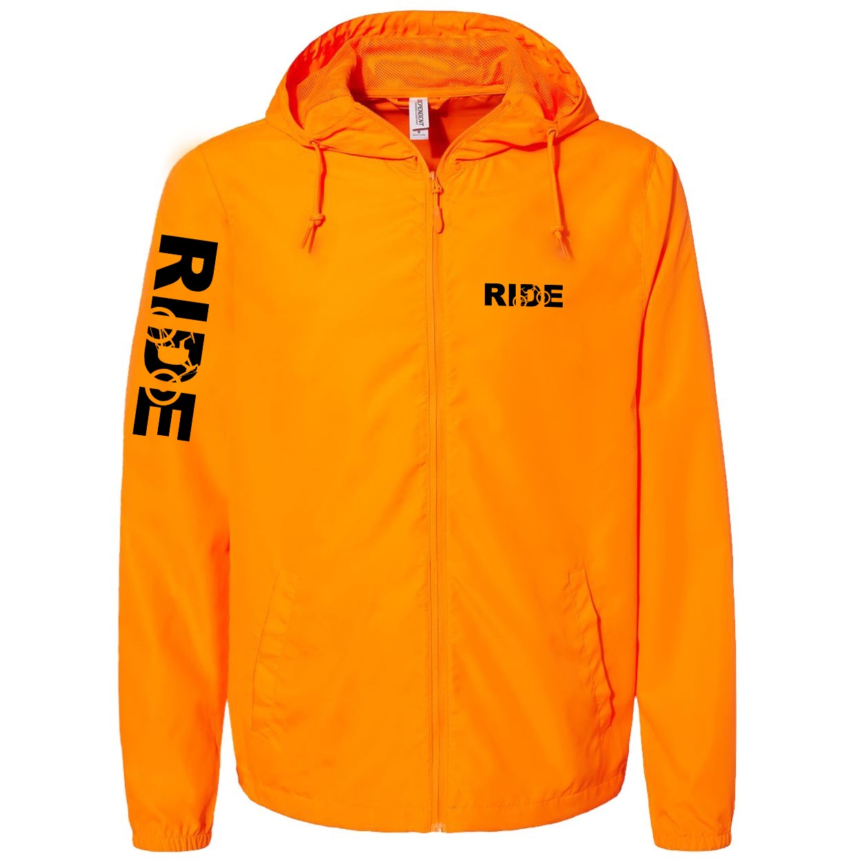 Ride MTB Logo Classic Lightweight Windbreaker Safety Orange (Black Logo)