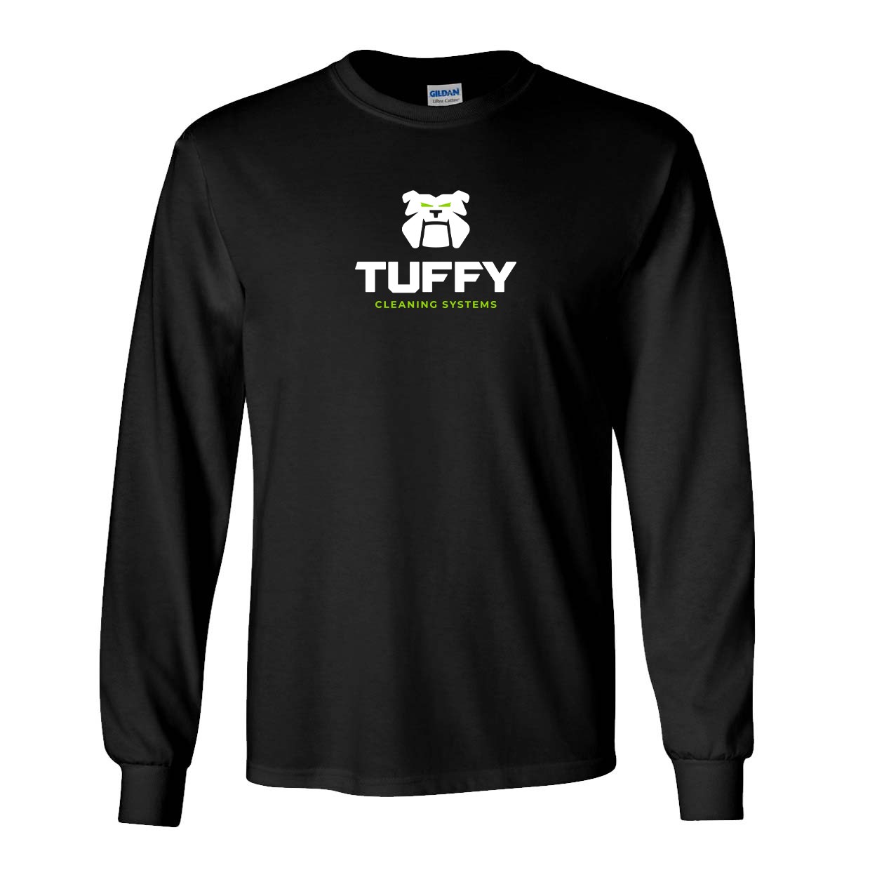 Tuffy Cleaning Systems Reverse Vertical Classic Long Sleeve T-Shirt Black (White Logo)