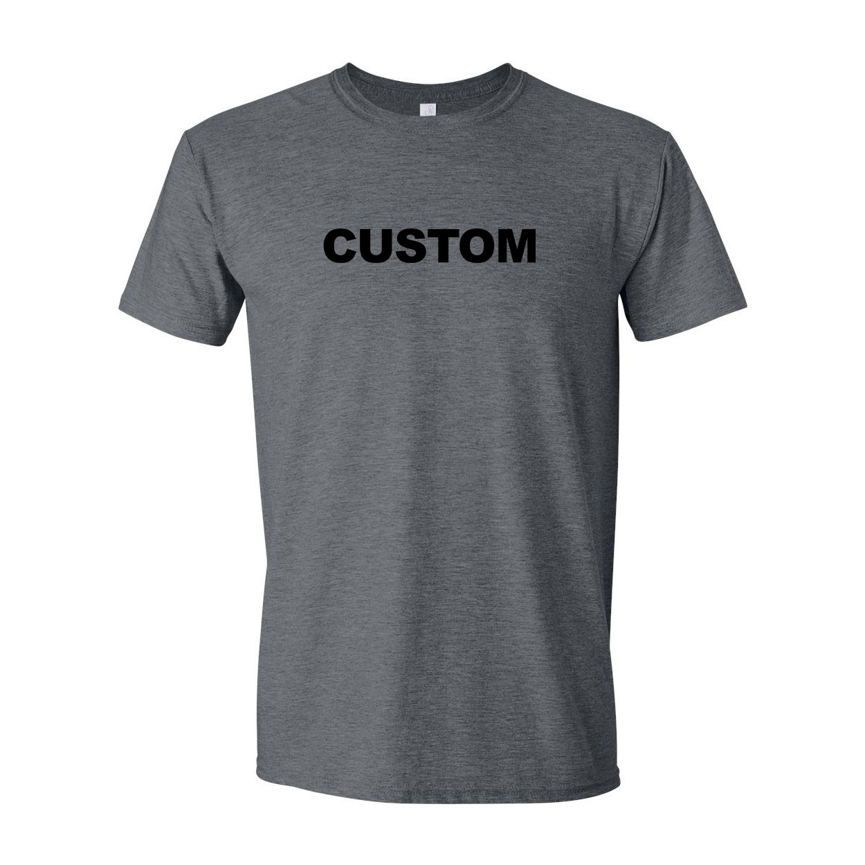 Custom Life Brand Logo Classic T-Shirt Dark Heather Gray (Black Logo)