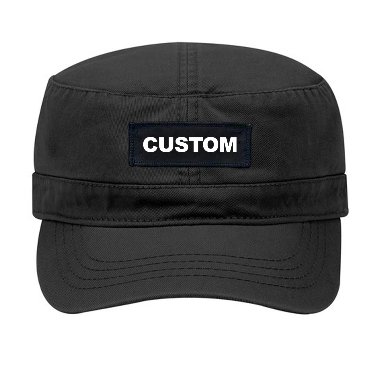 Custom Life Brand Logo Night Out Woven Patch Military Hat Black