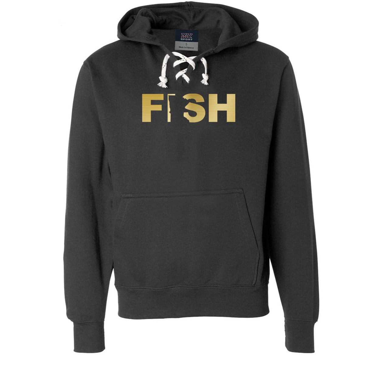 Fish Minnesota Classic Unisex Premium Hockey Sweatshirt Black (Metallic Gold Logo)